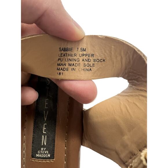 Steven By Steve Madden Sabbie Platform Espadrilles Sandals Tan 3 Inch Heel - 7.5 - Picture 8 of 8